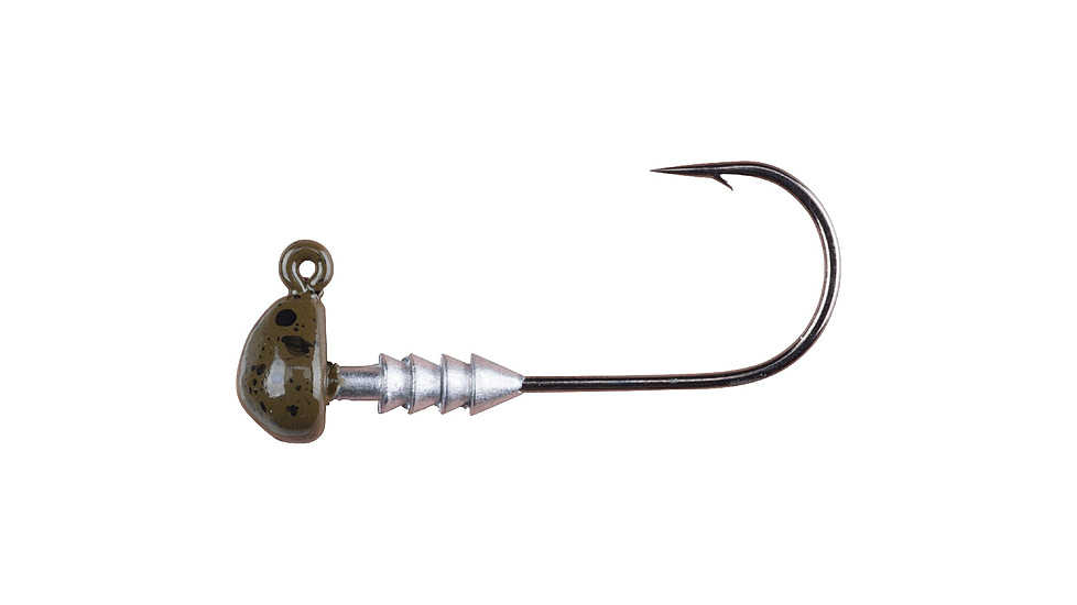 Berkley Half Head Jigs, Hook Size 1, Tackle Size 1/16 oz / 1.8g, Green Pumpkin, 1435326