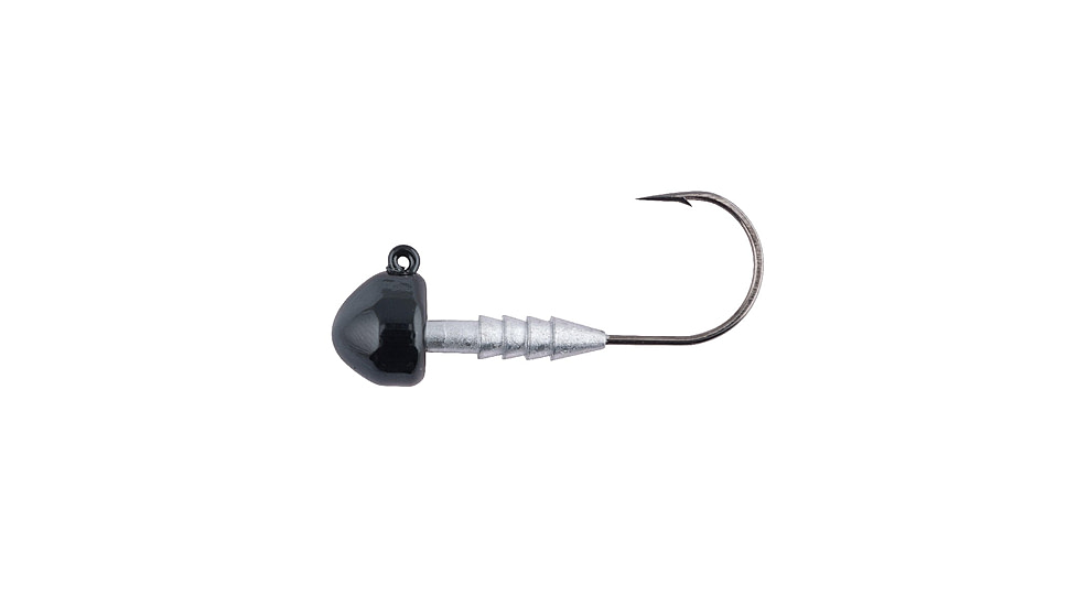 Berkley Half Head Jigs, Hook Size 2/0, Tackle Size 1/4oz / 7g, Black, 1435339