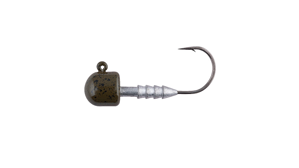 Berkley Half Head Jigs, Hook Size 3/0, Tackle Size 3/8oz / 10.5g, Green Pumpkin, 1435347