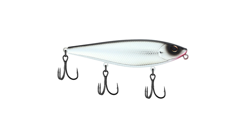 Berkley HighJacker Saltwater Hard Bait, Topwater, Saltwater, 100, 2/3 oz, 100mm, Topwater, Hook Size 6, 3 Hooks, Black Chrome, 1547894