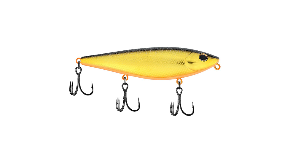 Berkley HighJacker Saltwater Hard Bait, Topwater, Saltwater, 100, 2/3 oz, 100mm, Topwater, Hook Size 6, 3 Hooks, Black Gold, 1547895
