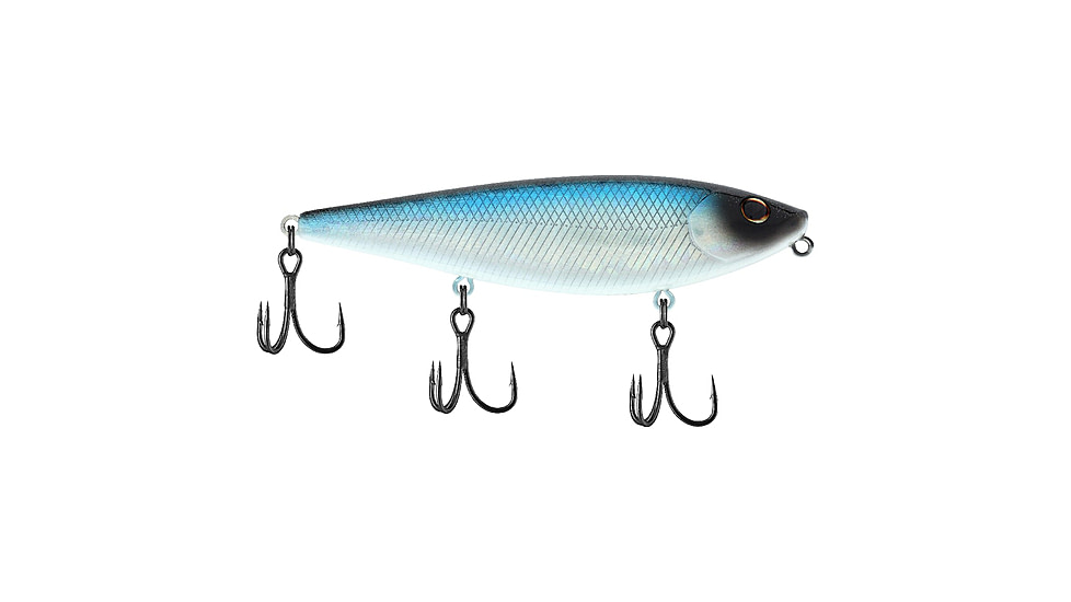 Berkley HighJacker Saltwater Hard Bait, Topwater, Saltwater, 100, 2/3 oz, 100mm, Topwater, Hook Size 6, 3 Hooks, Blue Bullet, 1547896