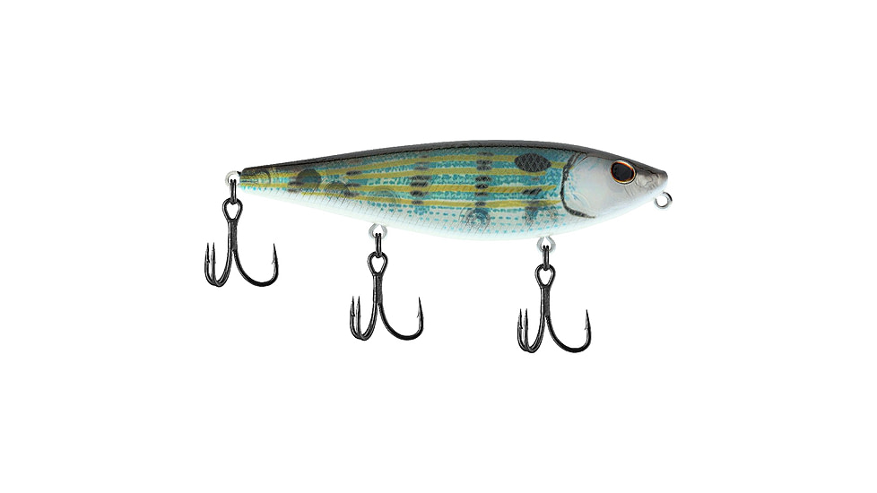 Berkley HighJacker Saltwater Hard Bait, Topwater, Saltwater, 100, 2/3 oz, 100mm, Topwater, Hook Size 6, 3 Hooks, Pinfish, 1547901
