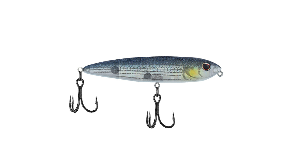 Berkley J-Walker 100 Saltwater Hard Bait, Topwater, Saltwater, 100, 1/2 oz, 100mm, Topwater, Hook Size 4, 2 Hooks, Mullet, 1547881