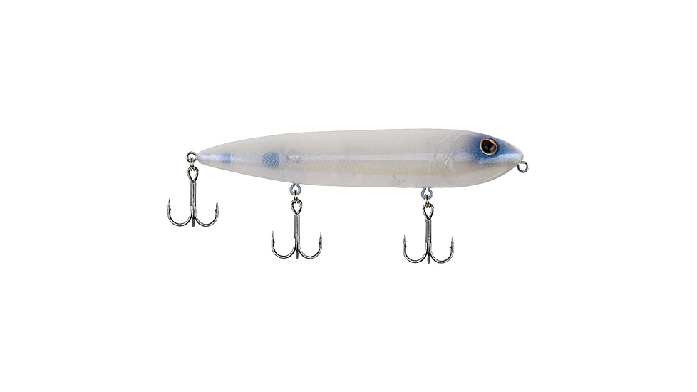 Berkley J-Walker 120 Hard Bait, Topwater, 120, 2/3 oz, 120mm, Topwater, Hook Size 4, 3 Hooks, Ghost White, 1487119