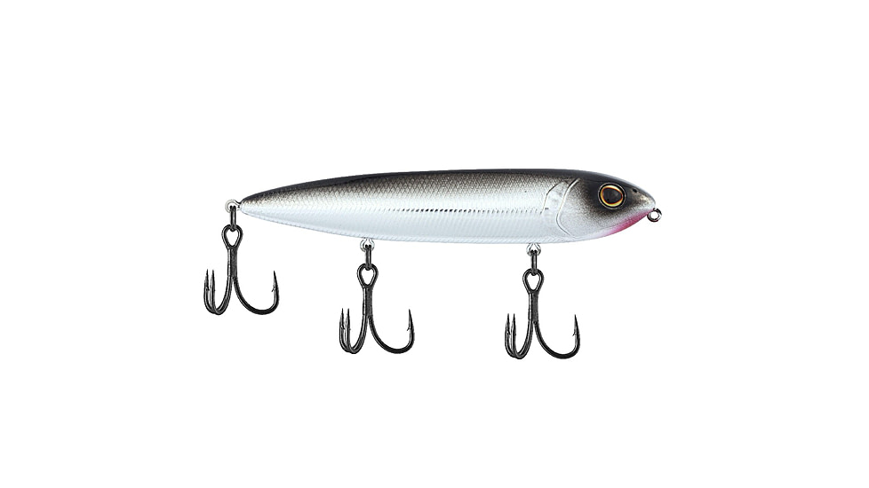 Berkley J-Walker 120 Saltwater Hard Bait, Topwater, Saltwater, 120, 5/7 oz, 120mm, Topwater, Hook Size 4, 3 Hooks, Black Chrome, 1547885
