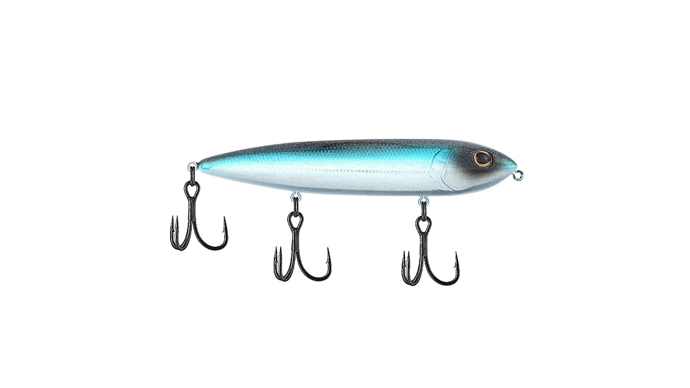 Berkley J-Walker 120 Saltwater Hard Bait, Topwater, Saltwater, 120, 5/7 oz, 120mm, Topwater, Hook Size 4, 3 Hooks, Blue Bullet, 1547887