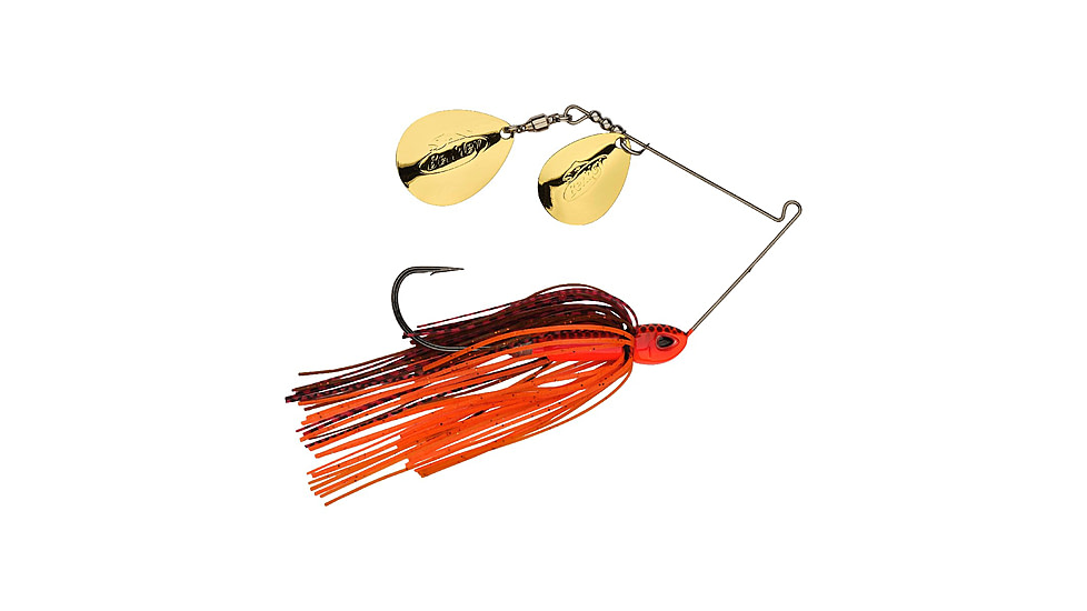 Berkley Power Blade Compact Double Colorado Spinnerbait, 1/2oz, Fire Craw/Gold + Gold, 1570598