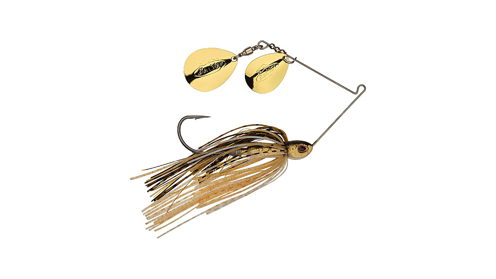 Berkley Power Blade Compact Double Colorado Spinnerbait, 1/2oz, Golden Shiner/Gold + Gold, 1570597