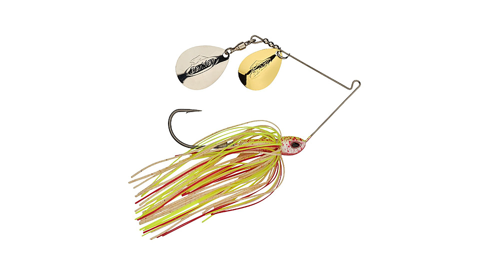 Berkley Power Blade Compact Double Colorado Spinnerbait, 1/2oz, Hot Slaw/Gold + Silver, 1570593