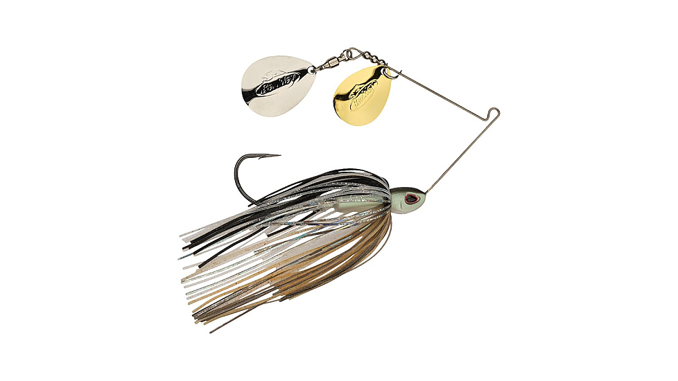Berkley Power Blade Compact Double Colorado Spinnerbait, 1/2oz, Shad Spawn/Gold + Silver, 1570596
