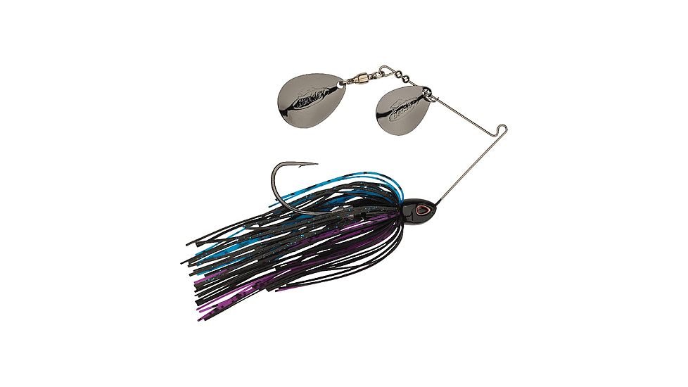 Berkley Power Blade Compact Double Colorado Spinnerbait, 3/8oz, BL Special/Black Nickel + Black Nickel, 1570581
