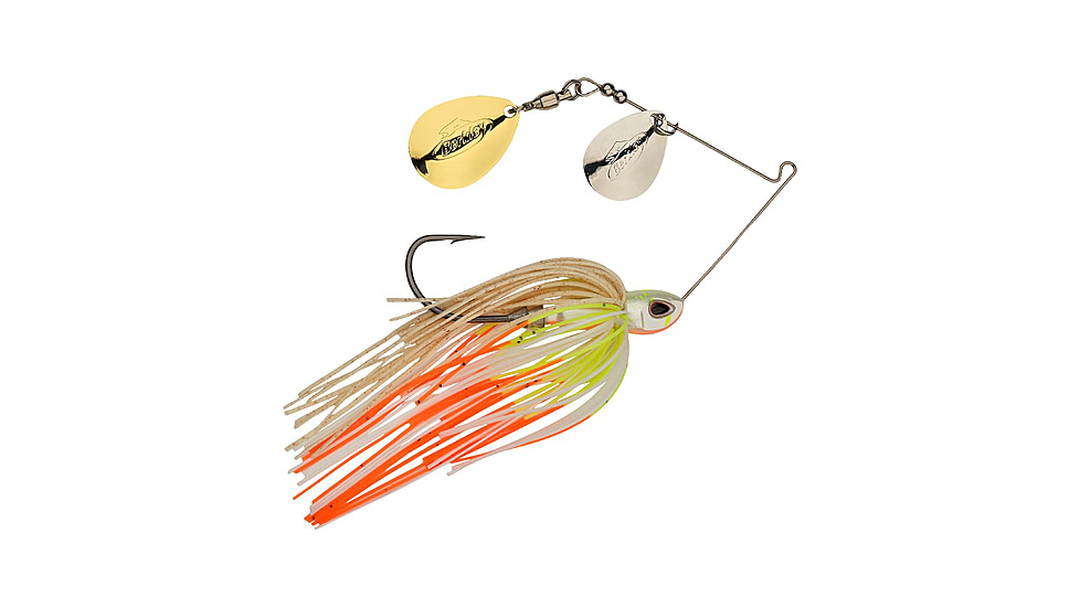 Berkley Power Blade Compact Double Colorado Spinnerbait, 3/8oz, Coleslaw/Silver + Gold, 1570583