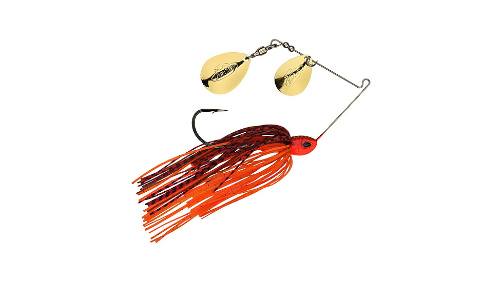 Berkley Power Blade Compact Double Colorado Spinnerbait, 3/8oz, Fire Craw/Gold + Gold, 1570587