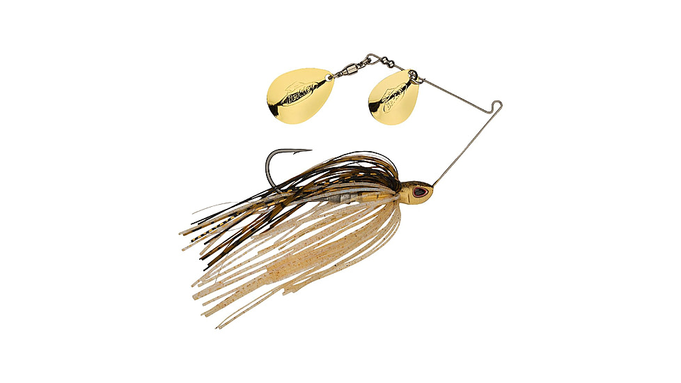 Berkley Power Blade Compact Double Colorado Spinnerbait, 3/8oz, Golden Shiner/Gold + Gold, 1570586