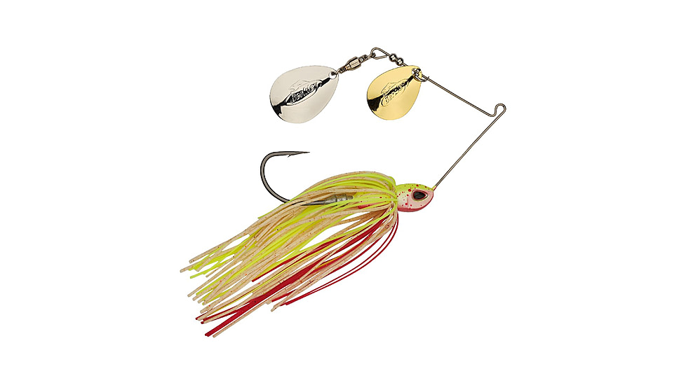 Berkley Power Blade Compact Double Colorado Spinnerbait, 3/8oz, Hot Slaw/Gold + Silver, 1570582