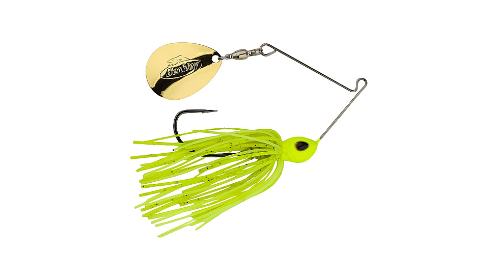 Berkley Power Blade Standard Colorado Spinnerbait, 3/16oz, Chartreuse/Gold, 1569967