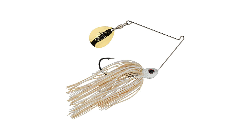 Berkley Power Blade Standard Colorado Spinnerbait, 3/8oz, White/Gold, 1570445