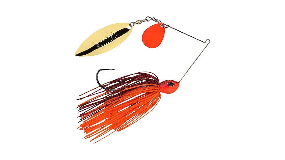 Berkley Power Blade Standard Colorado/Willow Spinnerbait, 1/2oz, Fire Craw/Orange + Gold, 1570509