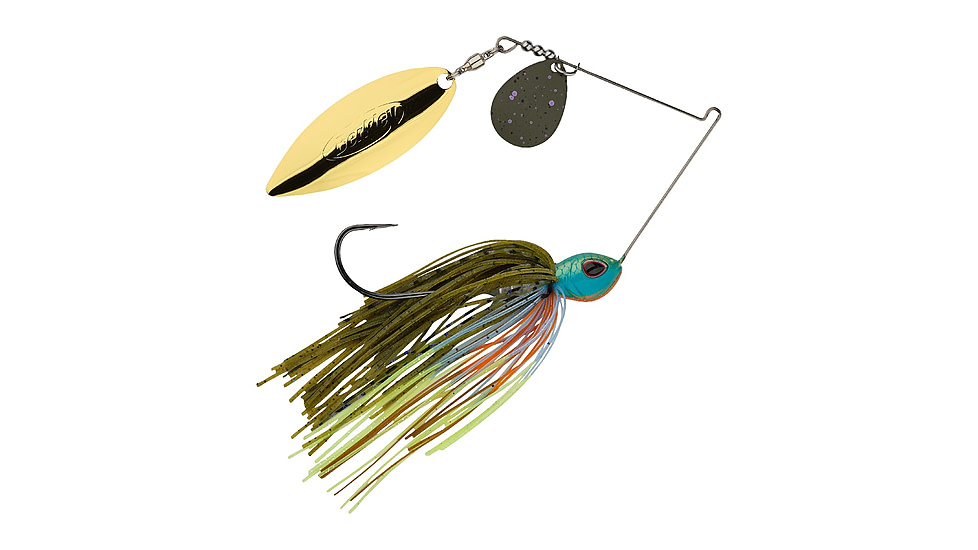 Berkley Power Blade Standard Colorado/Willow Spinnerbait, 1/2oz, Gill Spawn/Green Pumpkin + Gold, 1570511