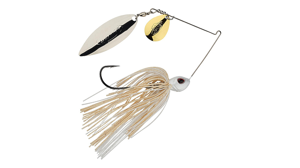 Berkley Power Blade Standard Colorado/Willow Spinnerbait, 1/2oz, White/Gold + Silver, 1570500