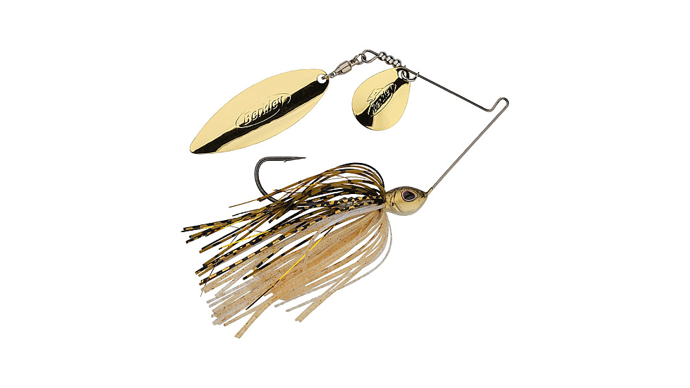 Berkley Power Blade Standard Colorado/Willow Spinnerbait, 1/4oz, Golden Shiner/Gold + Gold, 1570485