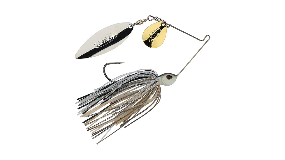 Berkley Power Blade Standard Colorado/Willow Spinnerbait, 1/4oz, Shad Spawn/Gold + Silver, 1570484
