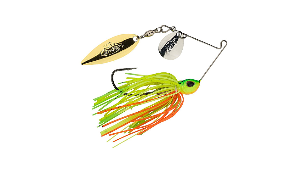 Berkley Power Blade Standard Colorado/Willow Spinnerbait, 3/16oz, Firetiger/Silver + Gold, 1570479