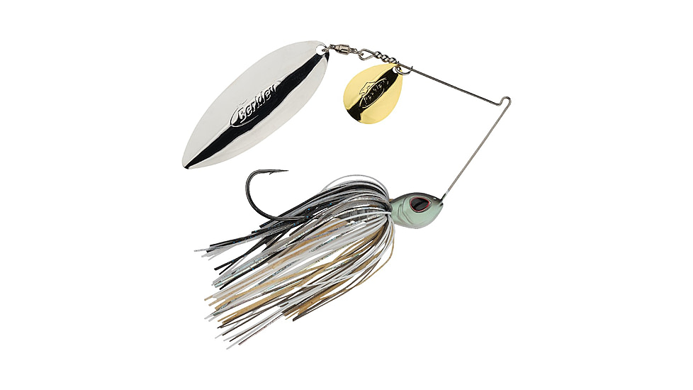 Berkley Power Blade Standard Colorado/Willow Spinnerbait, 3/4oz, Shad Spawn/Gold + Silver, 1570514