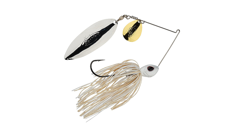Berkley Power Blade Standard Colorado/Willow Spinnerbait, 3/4oz, White/Gold + Silver, 1570513