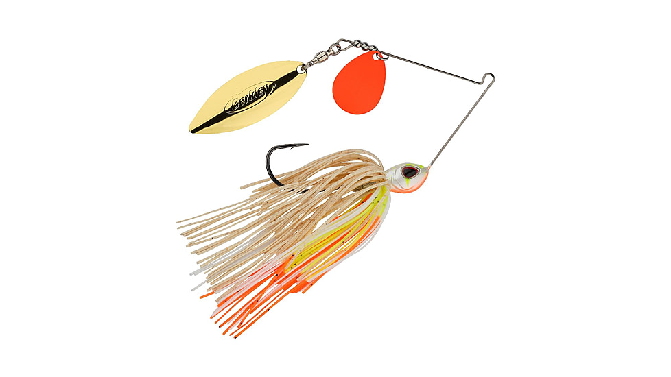 Berkley Power Blade Standard Colorado/Willow Spinnerbait, 3/8oz, Coleslaw/Orange + Gold, 1570492