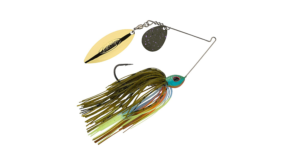 Berkley Power Blade Standard Colorado/Willow Spinnerbait, 3/8oz, Gill Spawn/Green Pumpkin + Gold, 1570498
