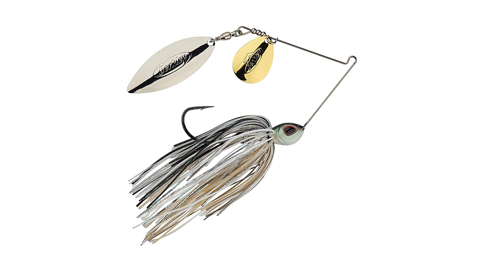 Berkley Power Blade Standard Colorado/Willow Spinnerbait, 3/8oz, Shad Spawn/Gold + Silver, 1570489