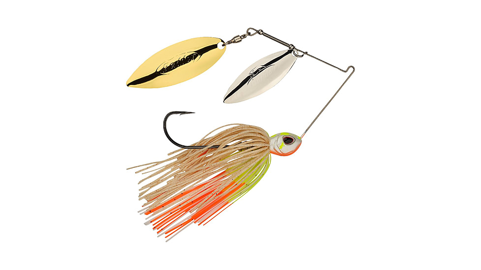 Berkley Power Blade Standard Double Willow Spinnerbait, 1/2oz, Coleslaw/Silver + Gold, 1570572