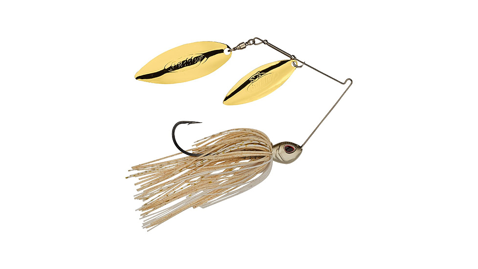 Berkley Power Blade Standard Double Willow Spinnerbait, 1/2oz, Crypto/Gold + Gold, 1570568