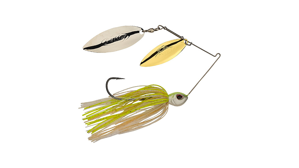 Berkley Power Blade Standard Double Willow Spinnerbait, 1/2oz, E2 Magic/Gold + Silver, 1570566