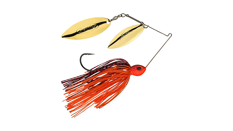 Berkley Power Blade Standard Double Willow Spinnerbait, 1/2oz, Fire Craw/Gold + Gold, 1570574