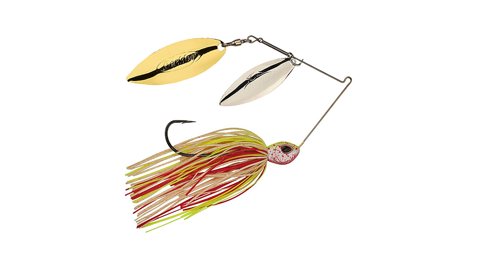 Berkley Power Blade Standard Double Willow Spinnerbait, 1/2oz, Hot Slaw/Silver + Gold, 1570573