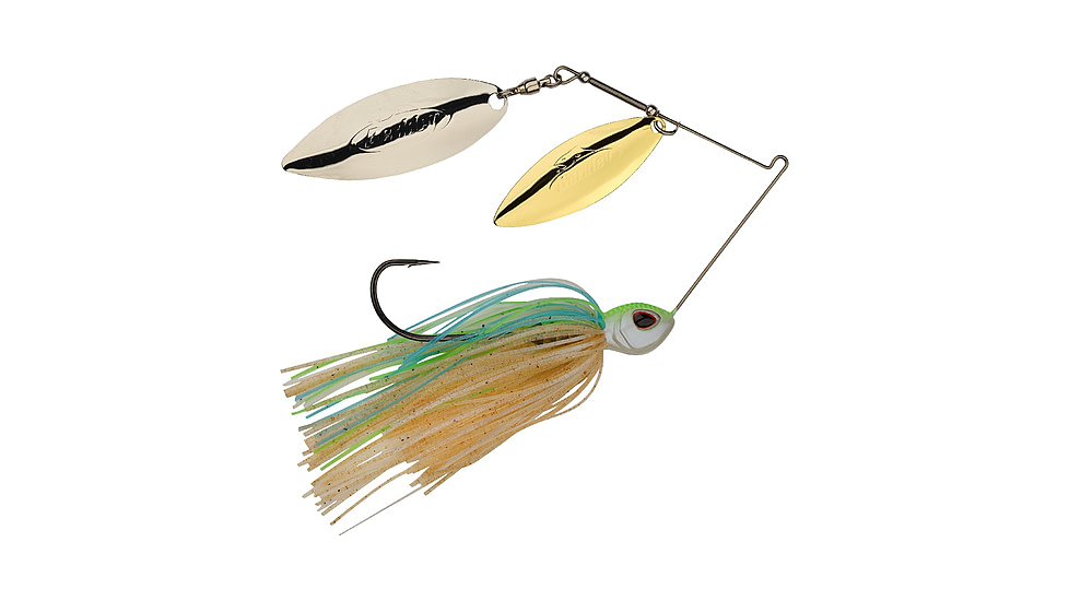 Berkley Power Blade Standard Double Willow Spinnerbait, 1/2oz, Pretty One/Gold + Silver, 1570576