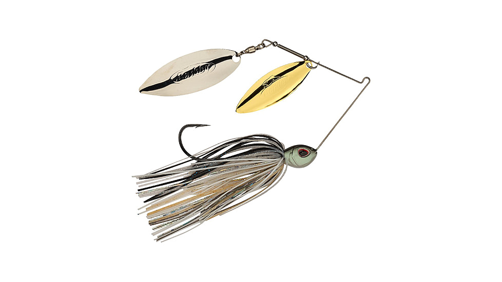 Berkley Power Blade Standard Double Willow Spinnerbait, 1/2oz, Shad Spawn/Gold + Silver, 1570565