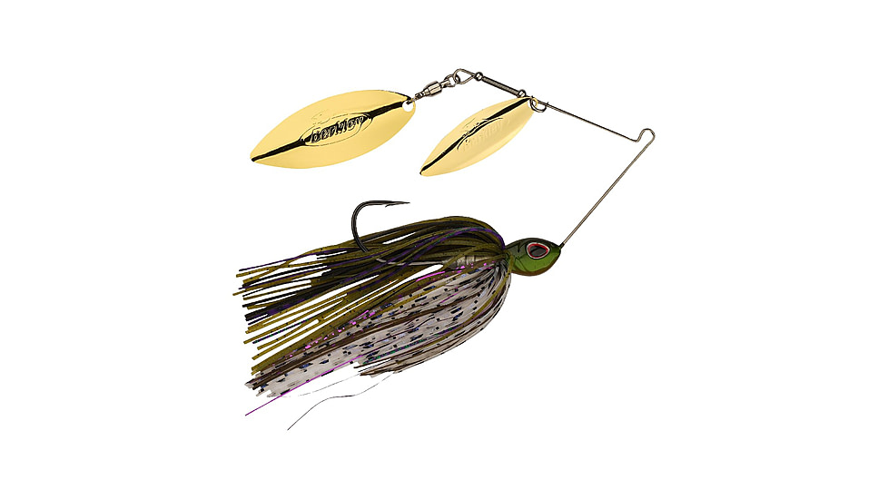 Berkley Power Blade Standard Double Willow Spinnerbait, 3/8oz, Bama Bream/Gold + Gold, 1570561