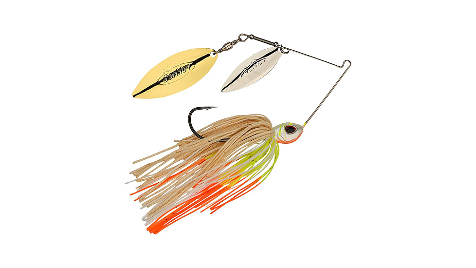 Berkley Power Blade Standard Double Willow Spinnerbait, 3/8oz, Coleslaw/Silver + Gold, 1570558