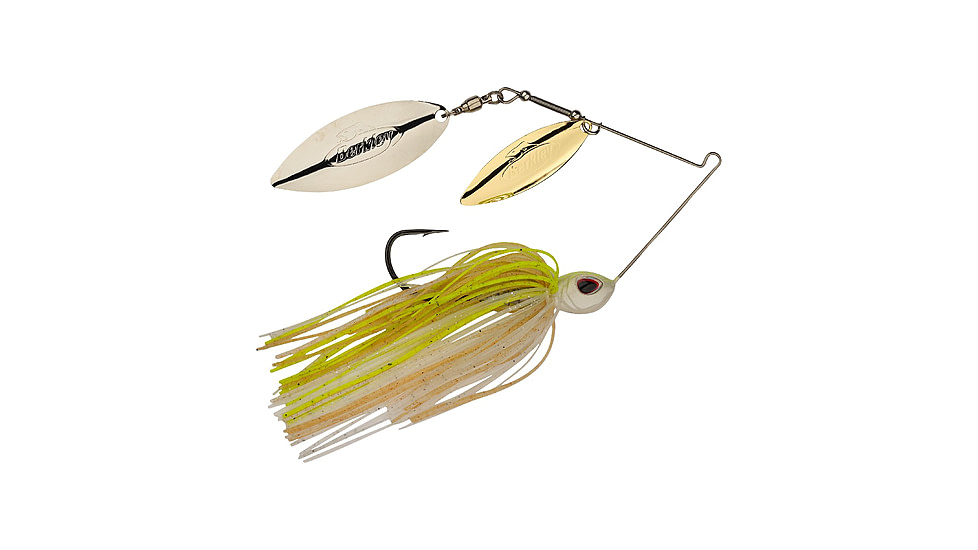 Berkley Power Blade Standard Double Willow Spinnerbait, 3/8oz, E2 Magic/Gold + Silver, 1570552