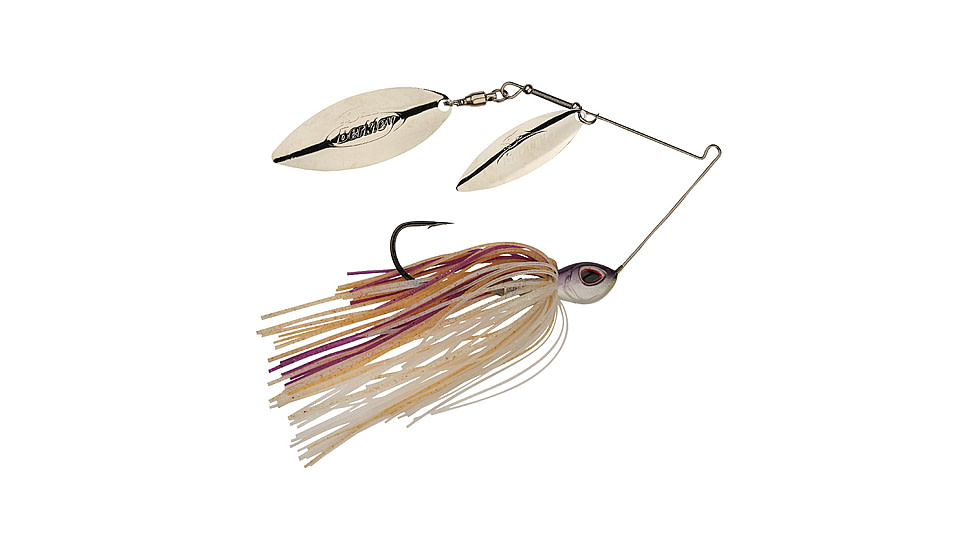 Berkley Power Blade Standard Double Willow Spinnerbait, 3/8oz, Purple Rain/Silver + Silver, 1570556