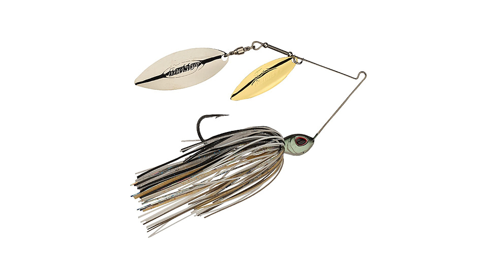 Berkley Power Blade Standard Double Willow Spinnerbait, 3/8oz, Shad Spawn/Gold + Silver, 1570551