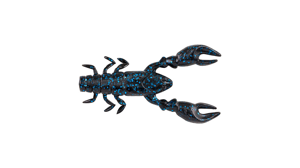 Berkley PowerBait Champ Craw Creature Bait, 3.5in, 6 Pack, Black Blue Fleck, 1523477