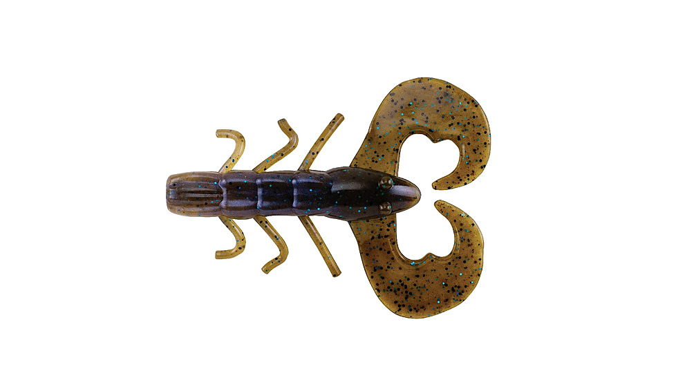 Berkley PowerBait Chigger Bug Soft Bait, 10, 3in, IKEs Green Pumpkin Blue Flash, 1495836