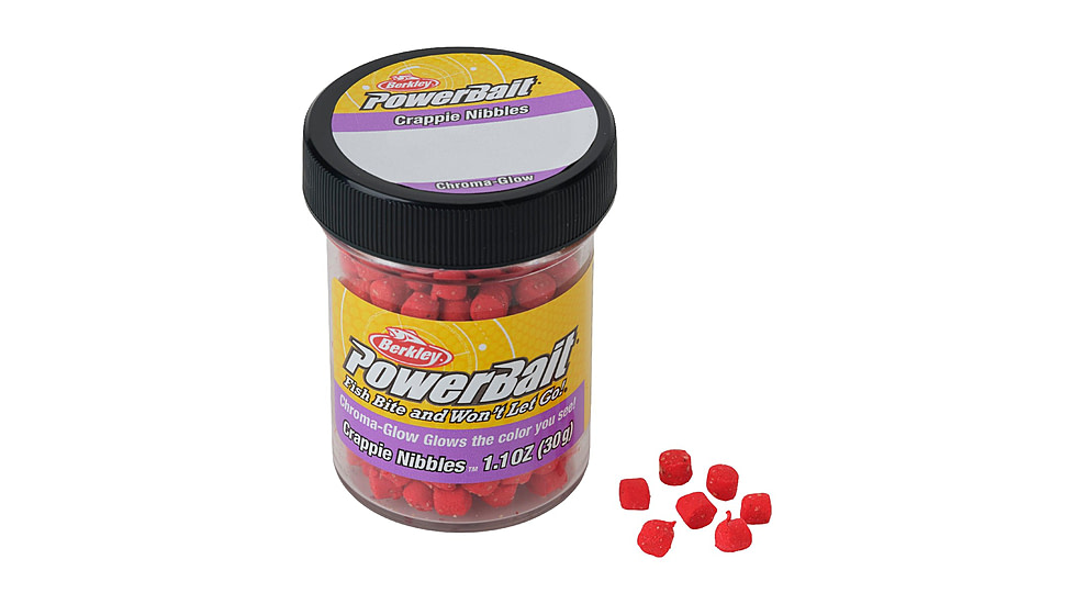 Berkley PowerBait Chroma-Glow Crappie Nibbles Bait, Glow Red, 1620412