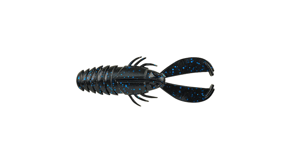 Berkley PowerBait Crash Craw Soft Bait, 3.5in, 8 Pack, Black Blue Fleck, 1546088