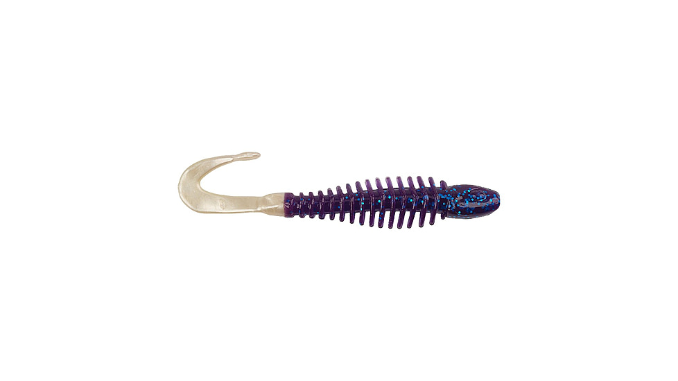 Berkley PowerBait Curly Bones Soft Bait, 3in, 10 Pack, Electric Blue/White, 1571458